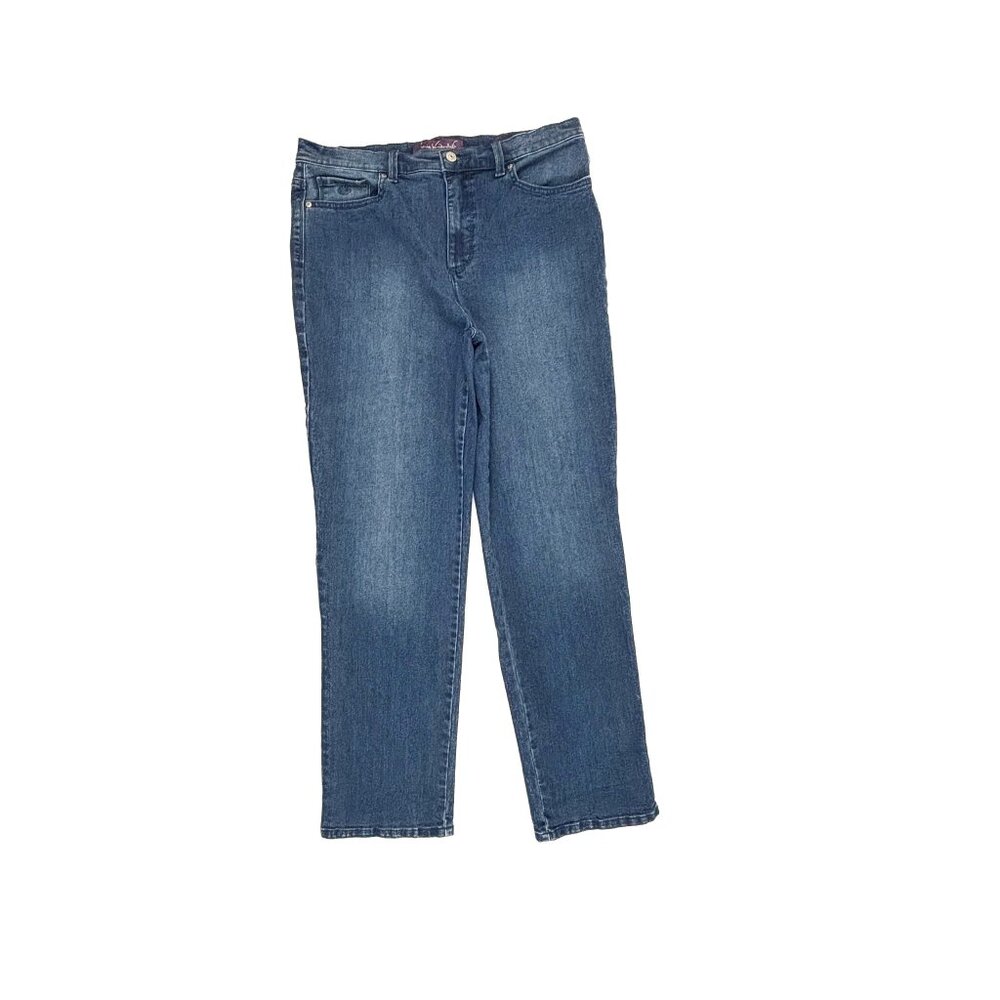 Gloria Vanderbilt Amanda Straight Leg Women's size 14 Dark Blue Denim jeans